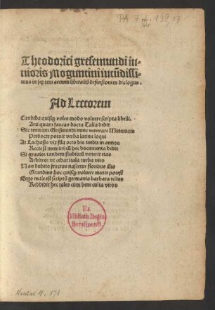 Ad Lectorem