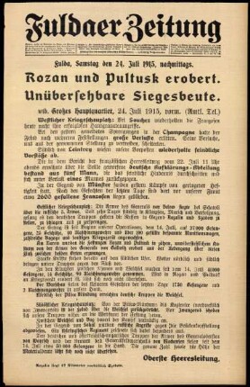Ausgabe vom Samstag, den 24. Juli 1915.