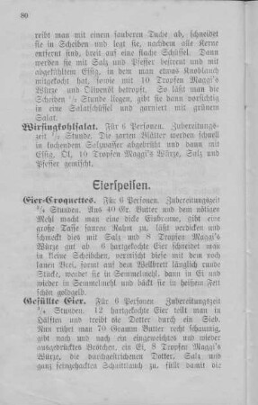 Eierspeisen.