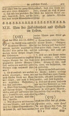 XLII. Von der Zufriedenheit und Geduld im Leiden