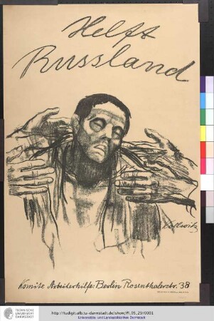 Helft Russland. Komite Arbeiterhilfe Berlin. [Entwurf]: [Käthe] Kollwitz. [Berlin 1921]