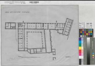 Münster (Münster) Alte Universität Grundriß Kellergeschoß 1930 1 : 200 44 x 58 Zeichnung Hochbauamt Münster KSM Nr. 1408,1
