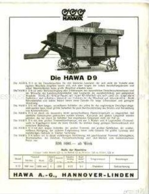 Motor-Dreschmaschine D9