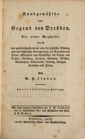 Dresden und die Umgegend, 2. Rundgemählde der Gegend von Dresden. - 1822