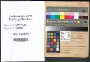 Entnazifizierung Ingeborg Hilke , geb. 27.09.1918 (Bibliothekarin)