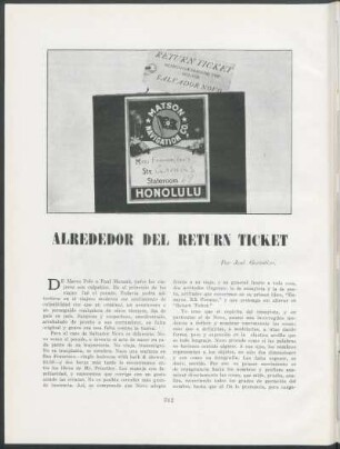 Alrededor del return ticket - [Reseña del libro]