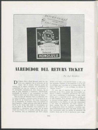 Alrededor del return ticket - [Reseña del libro]