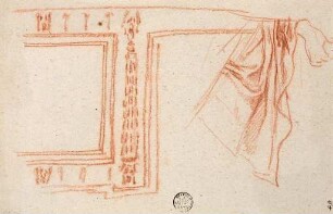 Studie zu einer architektonischen Rahmung und zum Arm des hl. Longinus