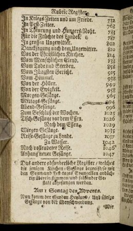 Das andere Register/ welches die jenigen Kirchen- Gesänge begreift/ ...