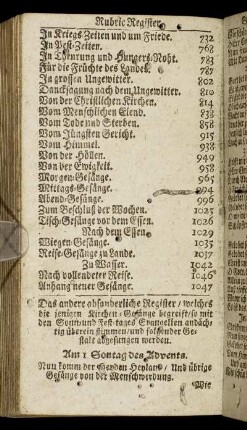 Das andere Register/ welches die jenigen Kirchen- Gesänge begreift/ ...