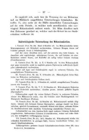 Bakteriologische Untersuchung des Mekoniumkothes.