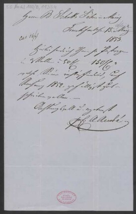 Brief an B. Schott's Söhne : 15.04.1853