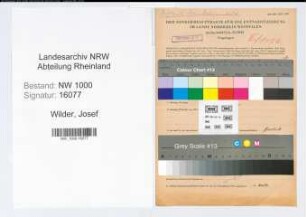 Entnazifizierung Josef Wilder, geb. 18.02.1906 (Verw.Inspektor)
