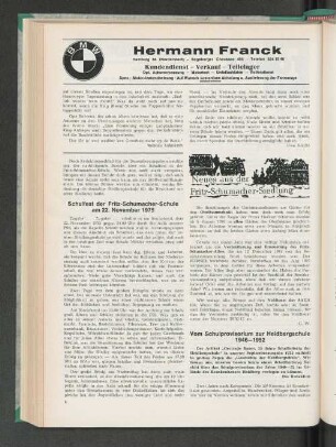 Schulfest der Fritz-Schumacher-Schule am 22. November 1975