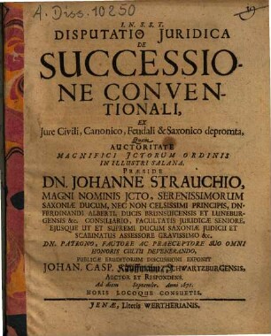 De successione conventionali
