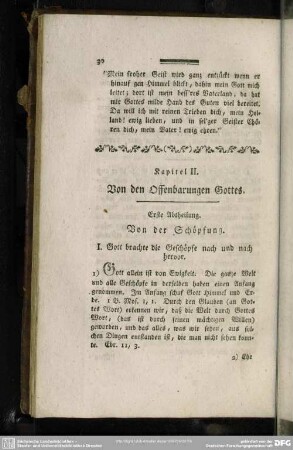 Kapitel II. Von den Offenbarungen Gottes