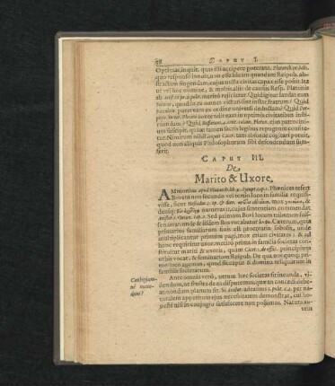 Caput III. De Marito & Uxore.