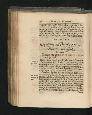 Membrum I. De Requisitis ad Praescriptionem actionum necessariis.