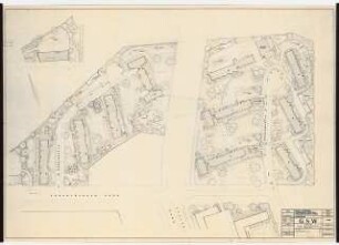 GSW-Siedlung Südgelände Vorarlberger Damm, Berlin-Schöneberg: Lageplan mit Gartenplan 1:500