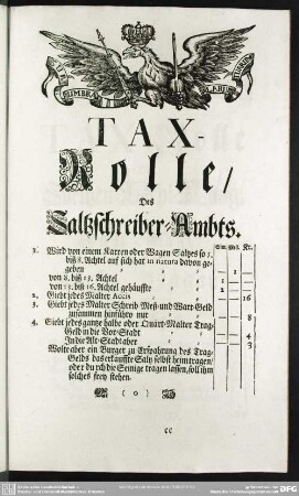 Tax-Rolle, Des Saltzschreiber-Ambts