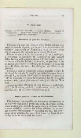 V. Océanie