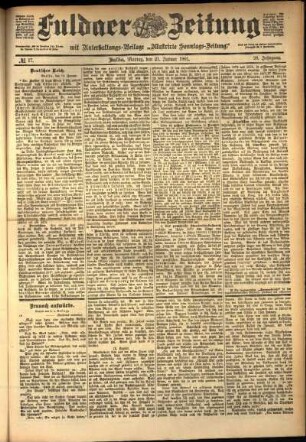 Ausgabe vom Montag, den 21. Januar 1901.