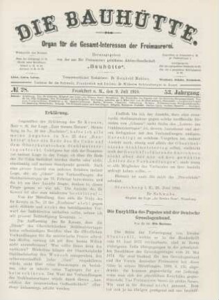 No. 28. Frankfurt a. M., den 9. Juli 1910. 53. Jahrgang.