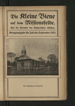 Kriegsausgabe für Juli bis September 1915.