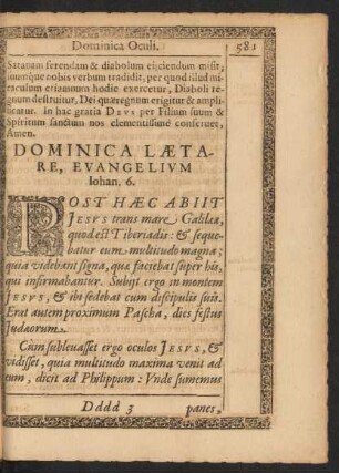 Dominica Laetare, Evangelium Iohan. 6.