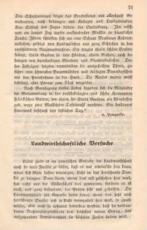 Landwirthschaftliche Versuche.