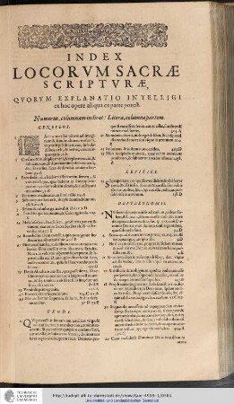 Index Locorvm Sacræ Scriptvræ