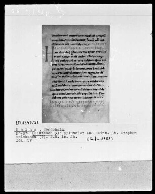 Epistolar: Textseite mit Initiale H
