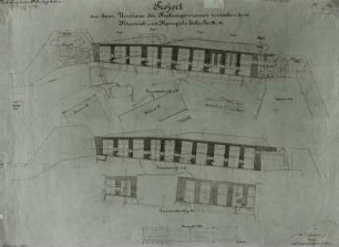 Festung Königstein, Entwurf zum Umbau der Festungsmauer zwischen dem Kranich und Hempels Ecke, Grundrisse : Königstein, Festung