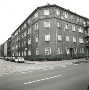 Dresden-Pieschen, Braunschweiger Straße 7, Wurzener Straße 23. Doppelwohnhaus (um 1925). Eckansicht