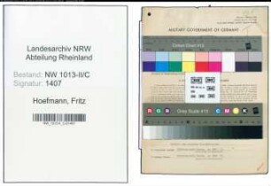 Entnazifizierung Fritz Hoefmann , geb. 11.03.1893 (Vertreter)