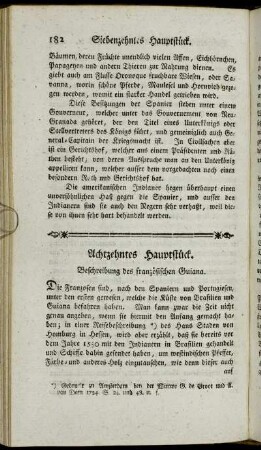 Achtzehntes Hauptstück. Beschreibung des französischen Guiana.