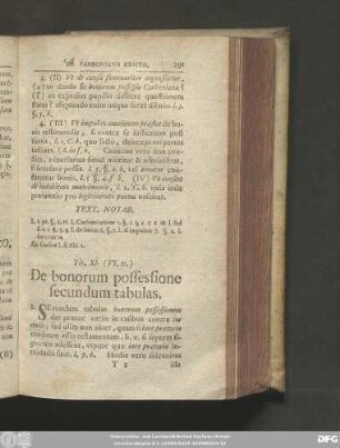 Tit. XI. (VI. 11.) De bonorum possessione secundum tabulas.