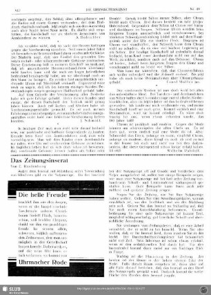 Das Zeitungsinserat