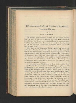 Elektromotorische Kraft und Verteilungsgleichgewicht: Prioritätserklärung.