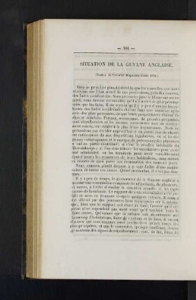 Situation De La Guyane Anglaise.