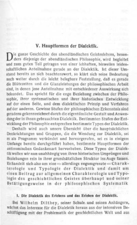 V. Hauptformen der Dialektik