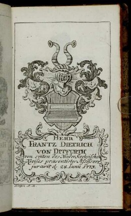 Herr Frantz Dietrich von Ditfurth[...] - Herr Adolph Friedrich Reinhard[...]