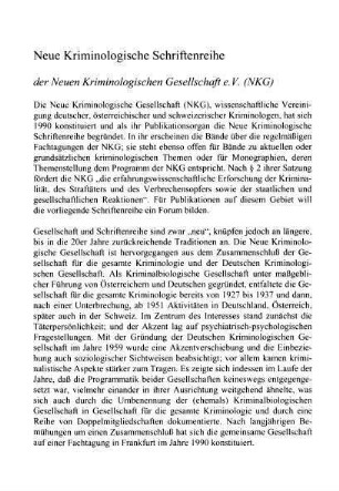 Neue Kriminologische Schriftenreihe