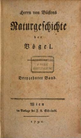 Herrn von Buffons Naturgeschichte der Vögel, 13