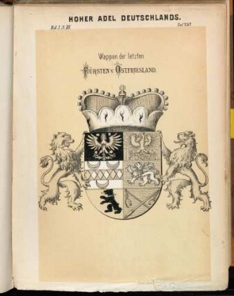 Taf. 253. Wappen der letzten Fürsten v. Ostfriesland.