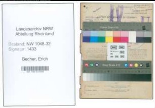 Entnazifizierung Erich Becher , geb. 12.10.1902 (Angestellter)