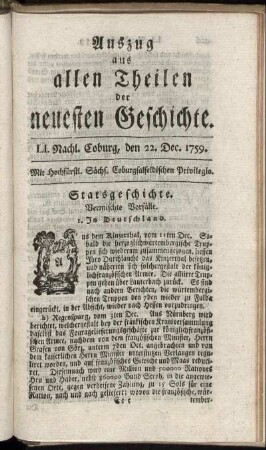 LI. Nachl. Coburg, den 22. Dec. 1759.