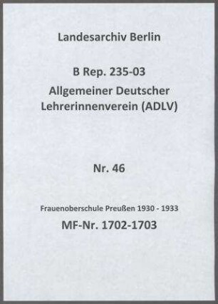 Frauenoberschule in Preußen