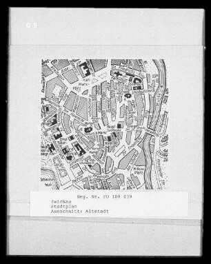 Zwickau, Stadtplan, Ausschnitt: Altstadt