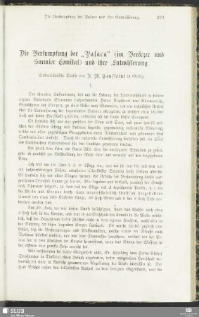 Die Versumpfung der ,,Palaca" (im Veröczer und Syrmier Comitat) und ihre Entwässerung : I.